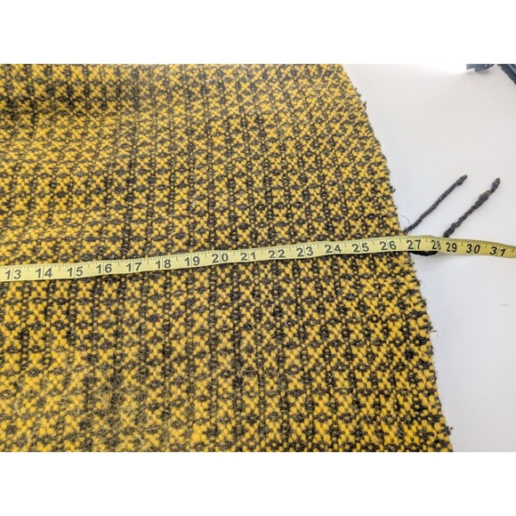 Ends Of The Earth 100% Wool Handmade in Ecuador Yellow Black Button Coat Size L - Picture 8 of 10